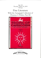 Sale 305: Fine Literature. With the Autograph Collection of Florence S. Walter, Part III