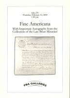 Sale 279: Fine Americana, with Important Autographs from the Collection of the Late Brian Minasian