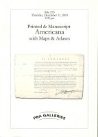 Sale 276: Printed & Manuscript Americana: With Maps & Atlases