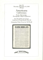 Sale 270: Americana, Ephemera, Photographs; Dortch Aviation Collection Part III; Antiquarian Prints & Maps