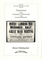 Sale 254: Americana with Autographs, Manuscripts and Archival Material
