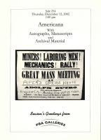 Sale 254: Americana with Autographs, Manuscripts and Archival Material