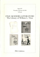 Sale 237: Fine Modern Literature: The Library of William L. Titus (with additions)