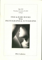 Sale 232: Fine & Rare Books with Photographs & Autographs