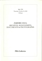 Sale 230: Americana: Archives, Manuscripts, Documents & Photographs