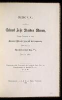 Memorial of Colonel John Stanton Slocum, First Colonel of the Second Rhode Island Volunteers who fell in the Battle of Bull Run, Va., July 21, 1861