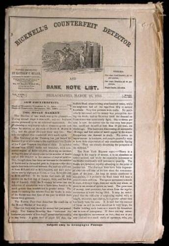 Bicknell's Counterfeit Detector and Bank Note List