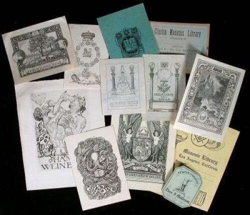 Extensive collection of Masonic book plates plus an archive of reference material