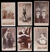 Lot of six circus-related cartes-de-visite photographs