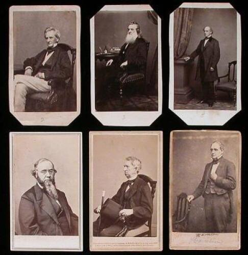 Lot of six cartes-de-visite photographs of members of Abraham Lincoln's cabinet