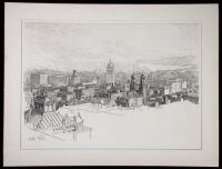 Print of the San Francisco skyline, from a pen and ink drawing