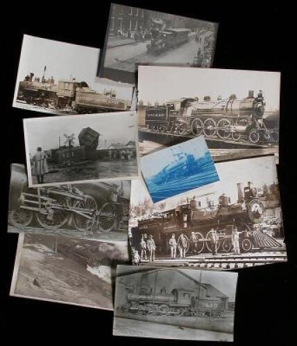 Extensive collection of photographs of locomotives, and related railroadiana