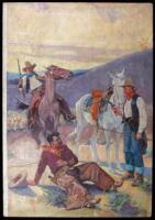 Original oil painting, used as the dust jacket illustration of "Hay-Wire"