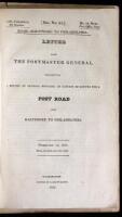 Road &ndash; Baltimore to Philadelphia. Letter from the Postmaster General, Transmitting a Report of General Bernard, of Surveys of Routes for a Post Road from Baltimore to Philadelphia