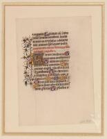 Leaf from an illuminated manuscript Book of Hours in Latin c.1400