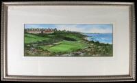 ''16th Hole, Spanish Bay,'' Pebble Beach - an original watercolor, framed