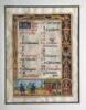 Original hand-painted vellum leaf from one of the earliest golf depictions ever produced by twentieth century British artist Martin Frost, reproduced from the original Flemish book of Hours executed by Simon Bennink, circa 1500-1520 at the time of Queen K