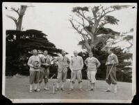 Original photograph of five noted 1920's and 30's golfers at Cypress Point, first tee