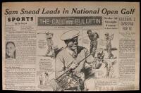 ''Sam Snead Leads in National Open Golf'' headline for the sports section in The Call Bulletin, June 8, 1939