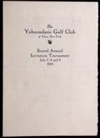 The Yahnundasis Golf Club of Utica, New York. Second Annual Invitation Tournament, July 7, 8 and 9, 1910