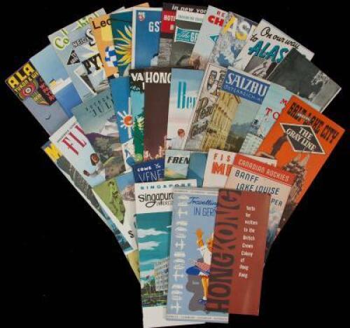 Group of tourism brochures from the 1930s-1950s