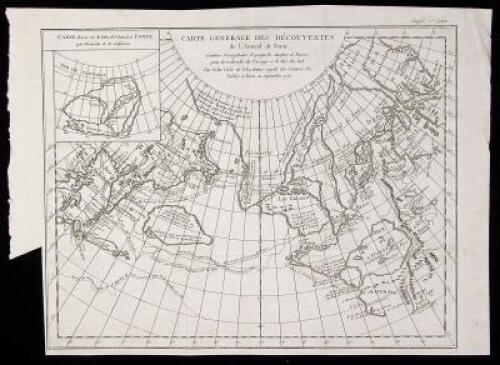 Carte Generale des D&eacute;couvertes de l'Amiral de Fonte et autres Navigateurs Espagnols, Anglois et Russes pour la recherche du Passage a la Mer du Sud. Par M. De l'Isle de l'Acedemie royale des Sciences &c. Publiee a Paris en Septembre 1752