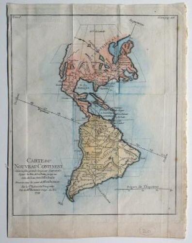 Carte du Nouveau Continent Selon sa plus grande longuer diametrale depuis la Riv. la Plata jusqu'au dela du Lac des Assiniboils Dress&eacute;e sur les yeux de Mr. de Buffon