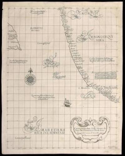 Carta Particolare dello Stretto di Iezo fra l'America e l'Isola Iezo. La longitudine Comincia da l'Isola di Pico d'Asores D'America carta XXXIII
