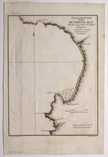 Plano del Puerto y Bahia de Monte Rey situado en la Costa de Californs. Frabasado &aacute; bordo de las Corvetas Descubierta y Atrevida A&ntilde;o 1791