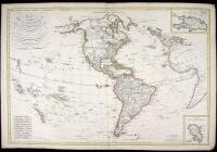 Carte de l'Am&eacute;rique Septentrionale et M&eacute;ridionale ou se trouvent les D&eacute;couvertes de Cook Mackenzie et Vancouver