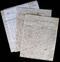 Collection of four autograph letters from Amos Barnes in New Orleans via stagecoach and steamboat to his wife, Nancy Barnes, in New Haven, Connecticut and one letter from her back to Amos