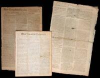 Group of seven American newspapers from just preceding and during the American Revolution