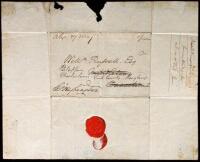 Address leaf, addressed to William Russell in Washington's hand, with holograph free frank of Washington