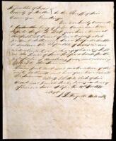 Manuscript document, signed by Hill, directing the Sheriff of Austin to arrest a man for dealing faro