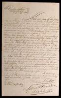 Manuscript document, signed by Sublett for his partner Sam Houston
