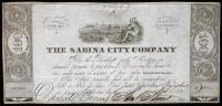 Bearer bond from the Sabina City Company made out to Saml. Houston