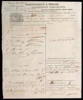 Bill of Lading from Montgomery & Miller, Commission Merchants, for items shipped to Sam Houston in Indian Territory, with accompanying letter to Houston