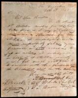 Manuscript invitation to Sam Houson, to attend a battalion muster in San Augustine