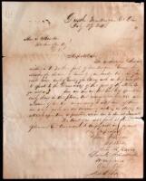 Three manuscript and two printed invitations to Sam Houston to attend variuos political events