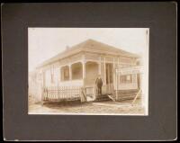 Two San Francisco photographs of George Thistleton, his real estate office, and a new house for sale
