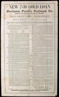 New 7-30 Gold Loan of the Northern Pacific Railroad Co. Secured by First Mortgage on Railroad and Land Grant. Safe! Profitable! Permanent!