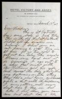 Autograph Letter, signed by Tilghman, to his son Woodrow