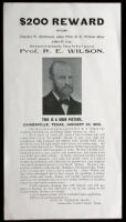 Wanted Poster for Charles W. Robinson, alias Prof. R.E. Wilson, for forgery