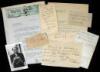 Archive of approximately 93 signed items from various authors, including: letters, paper items, clipped signatures, photos, books, etc., plus other miscellaneous paper items relating to those authors, such as: newspaper clippings, reply letters, envelopes