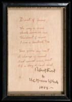 ''Dust of Snow'' hand-written poem