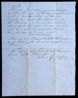 Autograph Letter, signed by Claffy, to James O'Callaghan, regarding sale of property