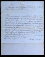 Manuscript document, in Spanish with contemporary English translation, acknowledging receipt of live stock upon reaching his 21st birthday