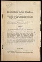 Constitution of the State of New Mexico. Adopted By The Constitutional Convention, held at Santa Fe, N.M., from October 3 to November 21, 1910.