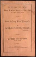 In The District Court, First Judicial District, Storey Co., Nevada Territory. Gould & Curry Silver Mining Co., Plaintiff Vs. North Potosi Gold & Silver Mining Co. Defendant. Opinion of Referee, August 22, 1864.