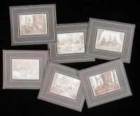 Lot of 18 small albumen (or silver?) photographs of outdoor camping and hunting scenes